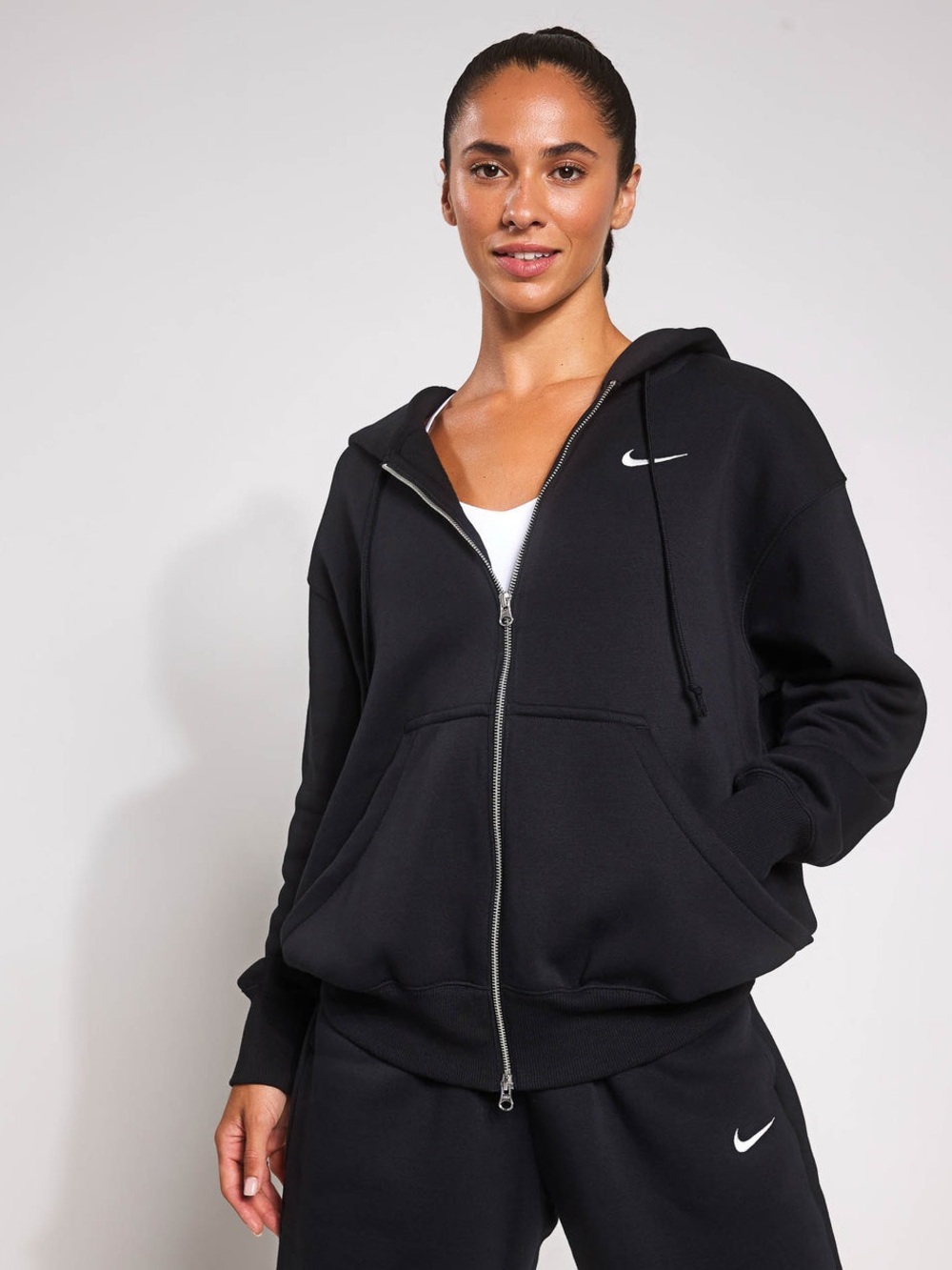 Nike Women's PHNX FLC FZ OS HOODIE DQ5758-010 Black